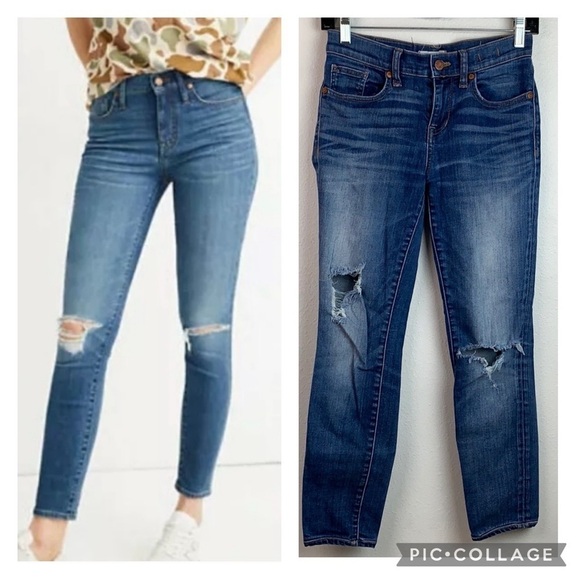 Madewell Skinny skinny destroyed crop jeans EUC - Picture 1 of 11